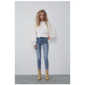 Zara Skinny Vintage Jeans in Blue/Gray